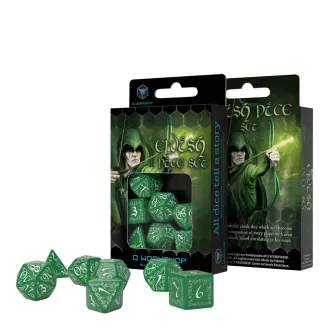 Warhammer pribor i oprema - Elvish Green & white Dice Set (7)