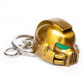 Privesci - Warhammer 40K Metal Keychain Space Marine MKVII Helmet Gold