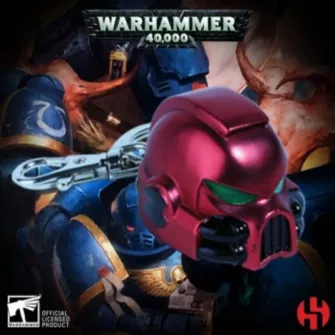 Privesci - Warhammer 40K Metal Keychain Space Marine MKVII Helmet Blood Angels