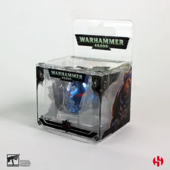 Privesci - Warhammer 40K Metal Keychain Space Marine Primaris Helmet Ultramarine