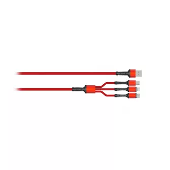 USB kablovi - Connect 3 in 1 USB Data Cable Red