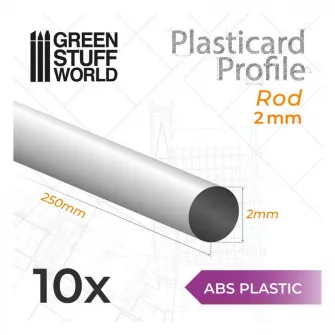 Warhammer pribor i oprema - Perfil Plasticard - ABS Round Rods 2mm PACK