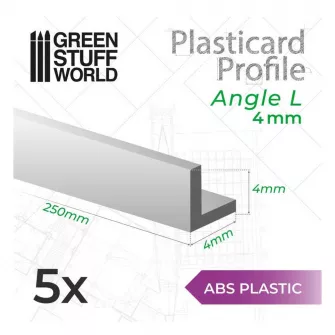 Warhammer pribor i oprema - Perfil Plasticard - ABS Angle L Profile 4mm