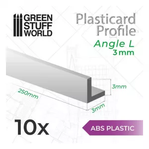 Perfil Plasticard - Angulo-L 3mm / ABS Angle L Profile 3mm