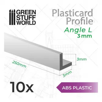 Warhammer pribor i oprema - Perfil Plasticard - ABS Angle L Profile 3mm