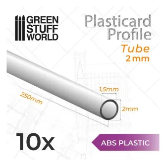 Warhammer pribor i oprema - Perfil Plasticard - ABS Round Tube profile 2mm PACK