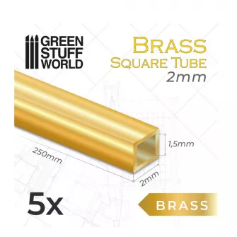 Warhammer pribor i oprema - Square Brass Tube 2mm - Pack x5