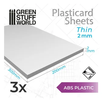 Warhammer pribor i oprema - ABS Plain Sheet 2mm PACK x3
