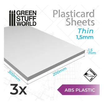 Warhammer pribor i oprema - ABS Plain Sheet 1.5mm PACK x3
