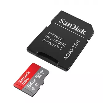 Memorijske kartice - MicroSDHC 64GB SanDisk Ultra + Adapter SDSQUAB-064G-GN6MA