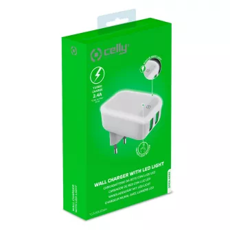 Punjači i adapteri - Wall Charger with Night Light - White