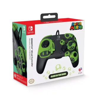 Gejmpedi - Nintendo Switch Wired Controller Rematch - 1UP Glow in the Dark
