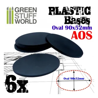 Warhammer pribor i oprema - Plastic Oval Base 90x52mm- PACKx6