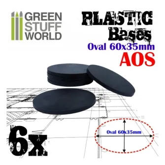 Warhammer pribor i oprema - Plastic Oval Base 60x35mm - PACKx6