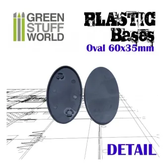 Warhammer pribor i oprema - Plastic Oval Base 60x35mm - PACKx6