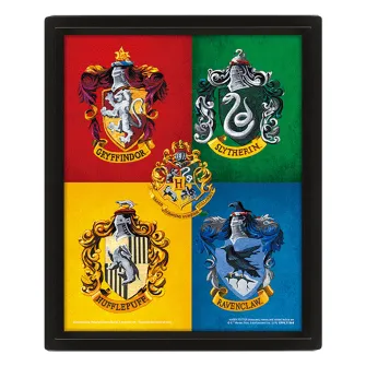 Merchandise razno - Harry Potter (Colourful Crests) - Framed