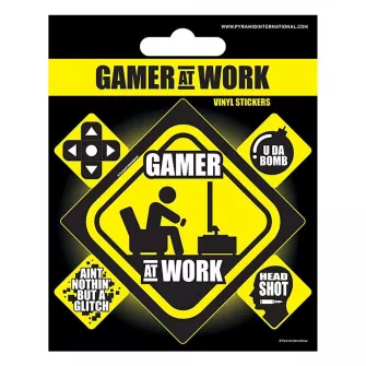 Merchandise razno - Gamer at Work Vinyl Sticker