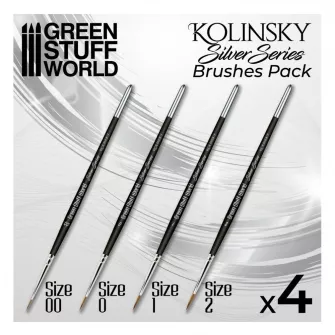 Warhammer pribor i oprema - Kolinsky Brushes - SILVER SERIE PACK x4