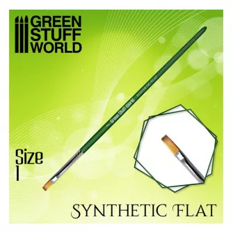 Warhammer pribor i oprema - Flat Synthetic Brush - size #1 - GREEN SERIE