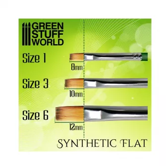 Warhammer pribor i oprema - Flat Synthetic Brush - size #1 - GREEN SERIE