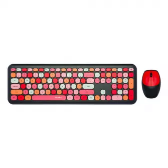 Kancelarijske tastature - MOFII WL RETRO set tastatura i miš u CRVENO/CRNOJ boji