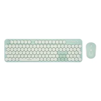 Kompleti - MOFII WL HONEY COMB set tastatura i miš u ZELENO/BELOJ boji