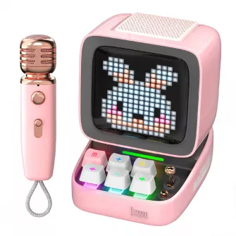 Karaoke zvučnici - Ditoo-Mic Mini Karaoke Machine Pixel Art Bluetooth Speaker PINK