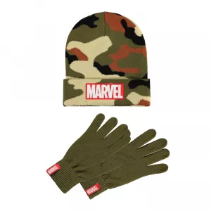 Marvel - Men's Core Logo Giftset (Beanie & Knitted Gloves)