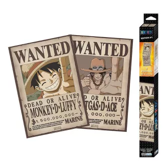 Merchandise razno - One Piece - Set 2 Posters Chibi - Wanted Luffy & Ace (52x35)