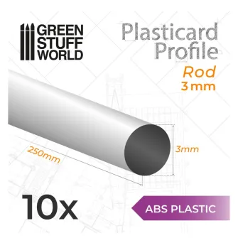 Warhammer pribor i oprema - ABS Round Rods 3mm PACK