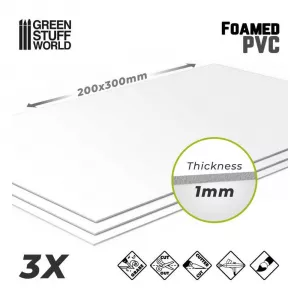 Foamed PVC 1mm - 200x300mm