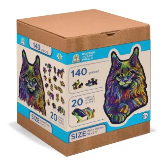 Društvene igre - Rainbow Wild Cat Wooden Puzzle M (140 Pieces)
