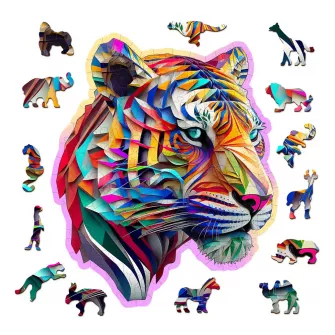 Društvene igre - Colorful Tiger Wooden Puzzle M (150 Pieces)