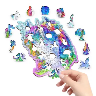 Društvene igre - Stylish Unicorn Wooden Puzzle M (150 Pieces)