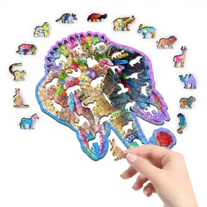 Elegant Elephant Wooden Puzzle L (250 Pieces)