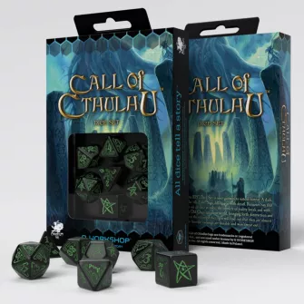 Merchandise razno - Call of Cthulhu Black & green Dice Set