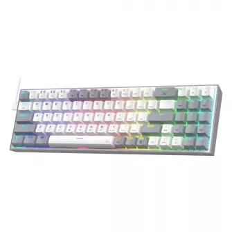 Gejmerske tastature - Pollux K628 RGB Gaming Keyboard White Red Switch