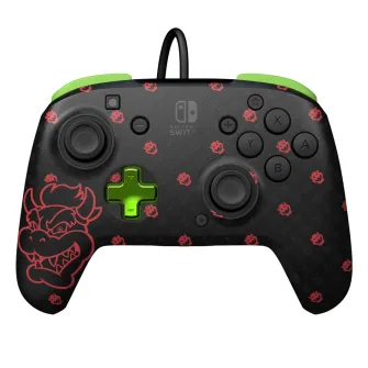 Gejmpedi - Nintendo Switch Rematch Wired Controller - Bowser Glow In The Dark