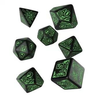 Merchandise razno - Call of Cthulhu 7th Edition Black & green Dice Set