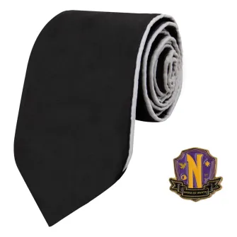 Merchandise razno - Wednesday - Nevermore Deluxe Necktie & Pin