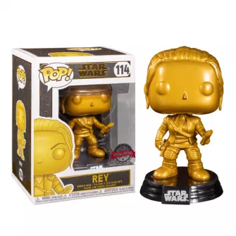 Funko POP! Figure - Funko Pop! Bobble - Head: Star Wars Episode 8: Rey (Chrome-Matt Gold)(Excl.)