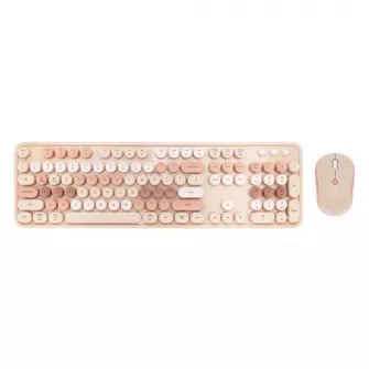 Kompleti - Sweet DM Retro Set WL Keyboard and Mouse (Milk Tea)