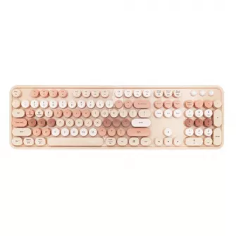 Kompleti - Sweet DM Retro Set WL Keyboard and Mouse (Milk Tea)