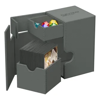 Oprema za kolekcionarske kartice - Ultimate Guard Flip`n`Tray 100+ XenoSkin Monocolor Grey