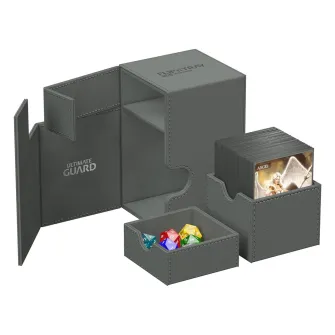 Oprema za kolekcionarske kartice - Ultimate Guard Flip`n`Tray 100+ XenoSkin Monocolor Grey