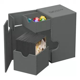 Oprema za kolekcionarske kartice - Ultimate Guard Flip`n`Tray 80+ XenoSkin Monocolor Grey