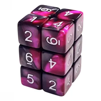 Warhammer pribor i oprema - Dice D6 16mm Color SILVER/PURPLE Marble (12pc pack)