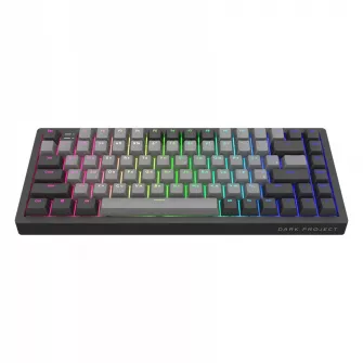 Gejmerske tastature - Dark Project KD83A Black / Cloud Grey - Gateron Cap Teal RGB (ENG/UA) - EOL