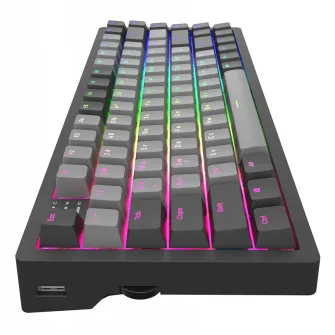 Gejmerske tastature - Dark Project KD83A Black / Cloud Grey - Gateron Cap Teal RGB (ENG/UA) - EOL
