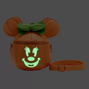 Disney Glow Face Pumpkin Minnie Figural Crossbody Bag